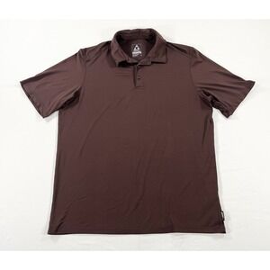 Gerry Men's L Performance Golf Polo Shirt Short Sleeve Burgundy Brown UPF 40+